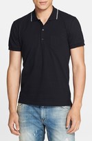 Thumbnail for your product : Dolce & Gabbana Tipped Piqué Polo with Logo Hardware Detail