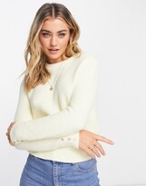 Thumbnail for your product : Morgan button sleeve detail jumper in pastel lemon