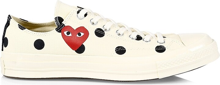Comme des Garçons PLAY CdG PLAY x Converse Men's Chuck Taylor All Star Polka Dot Low-Top Sneakers - Black - Size 3