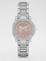 Thumbnail for your product : Burberry Britain Stainless Steel and Diamond Bracelet Watch