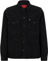 Thumbnail for your product : HUGO BOSS Oversized-fit overshirt in jaglion-print denim