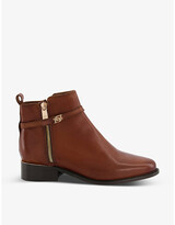 Thumbnail for your product : Dune Pap branded-strap zipped leather ankle boots