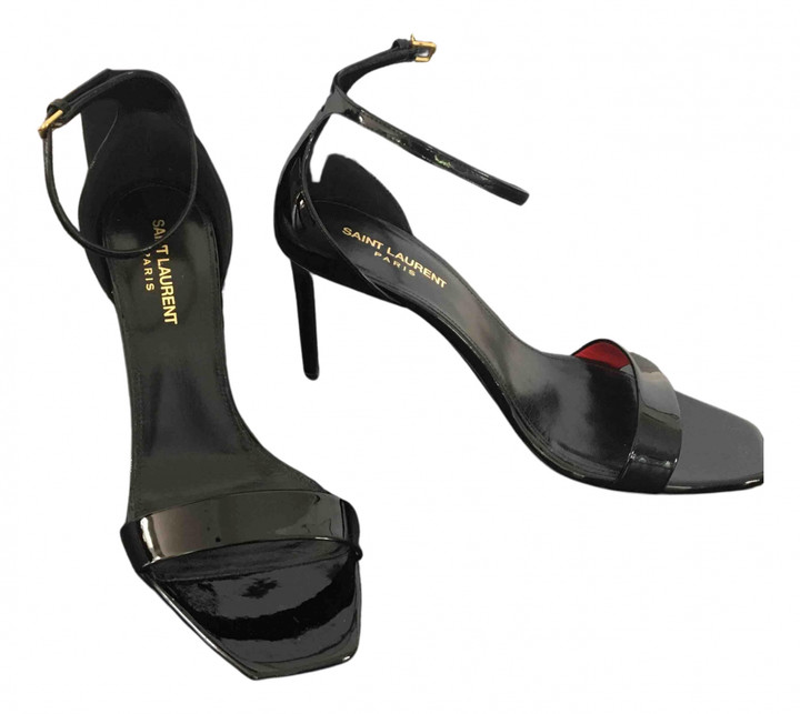Saint Laurent Amber Black Patent leather Sandals - ShopStyle