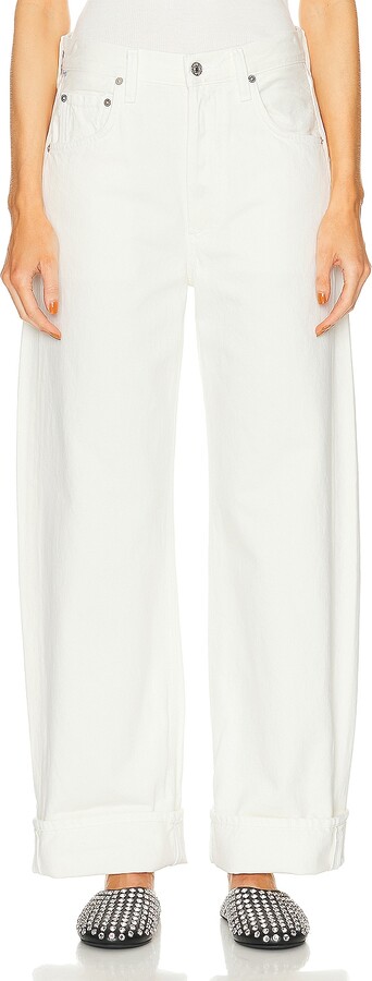 Citizens of Humanity Ayla Baggy Cuffed Crop Jeans in White