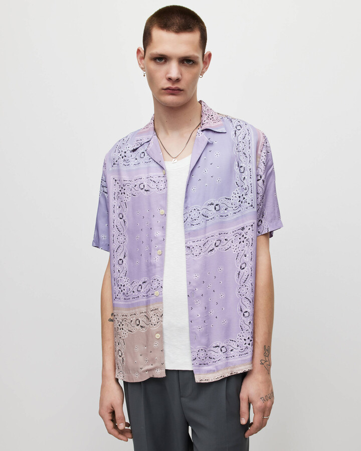 AllSaints Tikal Short Sleeve Bandana Print Shirt - ShopStyle