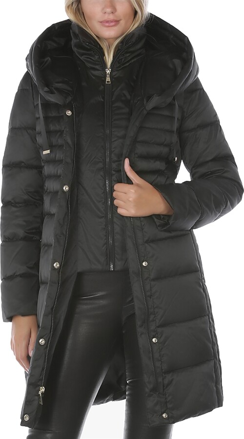 Tahari Casey Hooded Puffer Coat