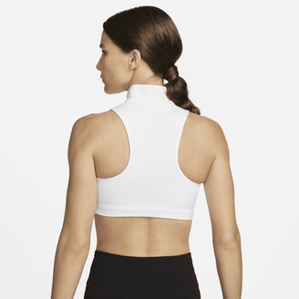 Nike Women's Air Swoosh 1/2-Zip Medium-Support 1-Piece Pad Sports Bra in  White - ShopStyle