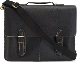 TJMAXX Leather Classic Organizer Briefcase For Men