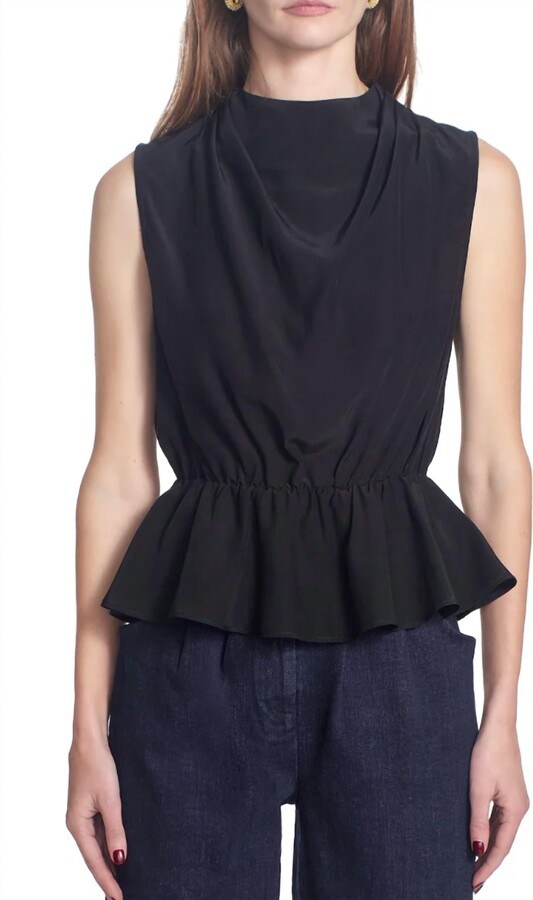 Corey Lynn Calter Luz Sleeveless Peplum In Black