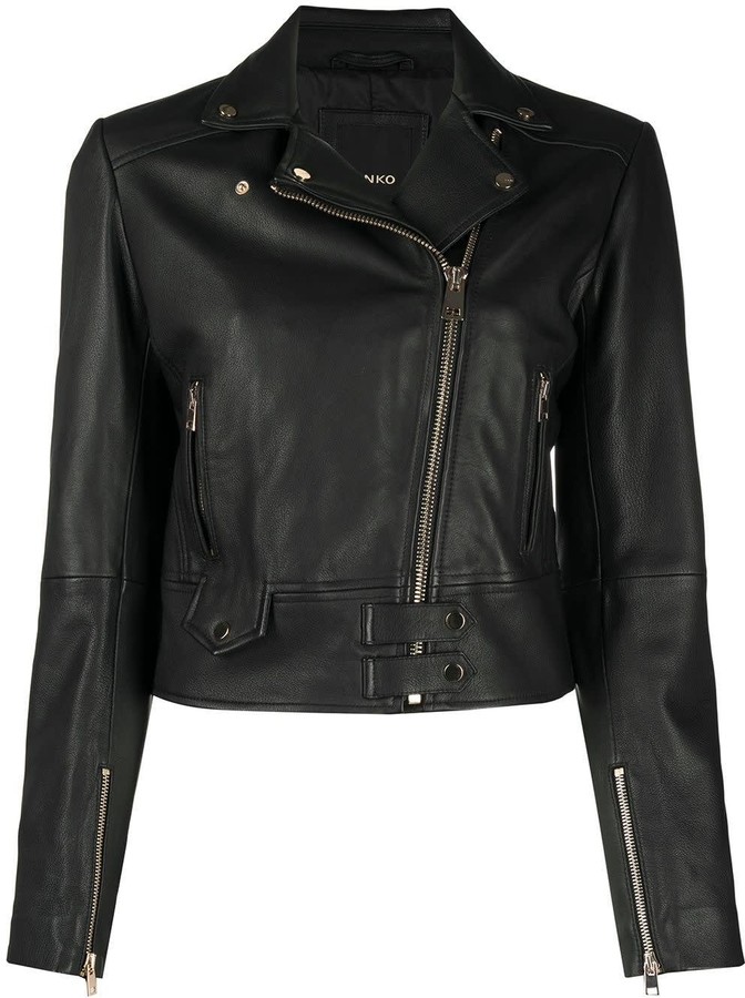Pinko Leather Biker Jacket - ShopStyle