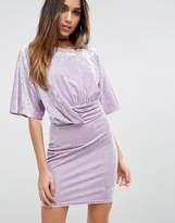 Thumbnail for your product : ASOS Drape Front Dress In Crushed Velvet