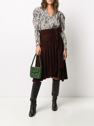 L'Autre Chose High-Waisted Pleated Midi Skirt