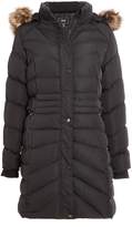 Thumbnail for your product : Quiz Black Long Padded Faux Fur Hood Jacket