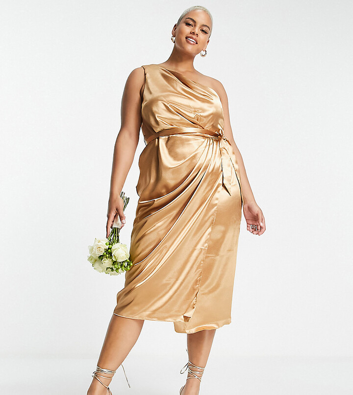 Gold Wrap Dress | Shop the world's largest collection of fashion |  ShopStyle UK