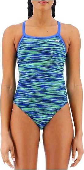 TYR Women's Fizzy Diamond Fit One Piece Swimsuit Competitive 26 Blue