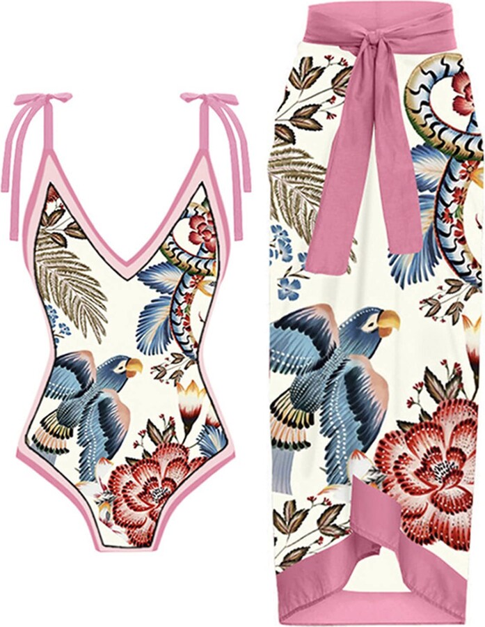 Generic XL Swimsuit for Women Hot Pink Bikini Top Bathing Suit 2 Piece ...
