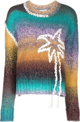 Mira Mikati Palm Tree-Embroidered Gradient Jumper