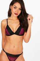 Thumbnail for your product : boohoo Mesh & Scallop Lace Bralet