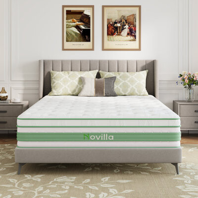 Novilla Medium Firm Gel Memory Foam Hybrid Mattress with CertiPUR-US and ACA Certified