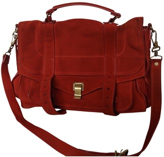 Proenza Schouler PS1 Large Red Suede Handbags