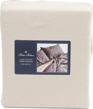 TJMAXX Natural Linen And Cotton Blend Sheet Set, Cotton/Linen