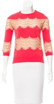 Thumbnail for your product : Carven Lace-Accented Crew Neck Sweater w/ Tags