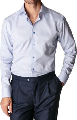 Eton Slim Fit Crease Resistant Micropattern Dress Shirt