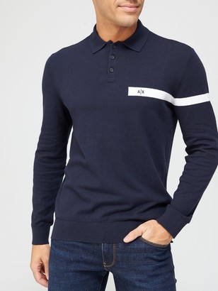Armani Long Sleeve Polo | Shop the world's largest collection of fashion |  ShopStyle UK