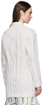 Thumbnail for your product : Acne Studios Off-White Creased Linen Double-Breasted Blazer