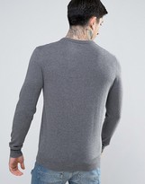 Thumbnail for your product : Pretty Green Crew Jumper Slim Fit Small Logo In Charcoal