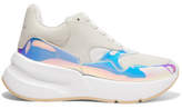 Thumbnail for your product : Alexander McQueen Smooth And Iridescent Leather Exaggerated-sole Sneakers
