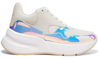 Alexander McQueen Smooth And Iridescent Leather Exaggerated-sole Sneakers