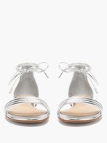 Thumbnail for your product : Gianvito Rossi Ankle-tie Metallic Leather Sandals - Silver