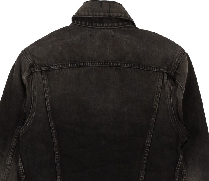 ジャケット・アウター Amiri 21AW CORE DOUBLE SLANTED TRUCKER Amiri Aged Black Cotton Core Double Slanted Trucker Jacket