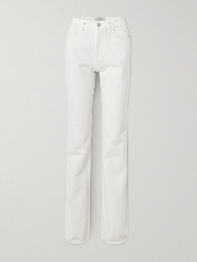 Coperni Embellished High-rise Straight-leg Jeans - White