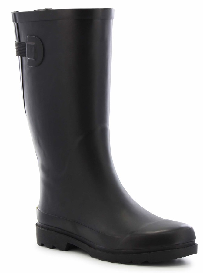 wide calf black rain boots