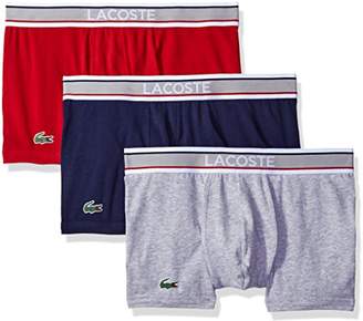 Lacoste Men's 3 Pack Grey Waistband Trunk