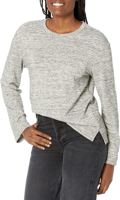 Daily Ritual Amazon Brand Women's Supersoft Terry Long-Sleeve Boxy Pocket Tee