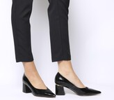 Thumbnail for your product : Office Minute Block Heel Point Court Heels Black Patent Crinkle