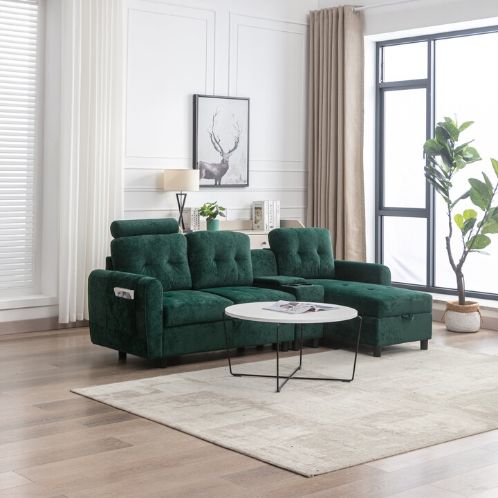 RASOO Modern Cozy Sectional Sofa with Storage Loveseat Sofa and