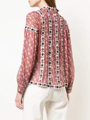 Sea sheer floral blouse