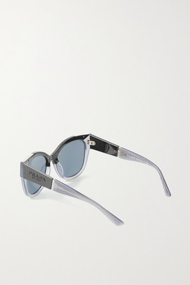Prada Eyewear - Cat-eye Acetate And Silver-tone Sunglasses - Gray