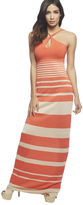 Thumbnail for your product : Arden B Varied Stripe Cutout Halter Maxi Dress