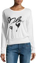 Thumbnail for your product : Christopher Fischer Cashmere Love-Print Sweater, Ground Rice/Black
