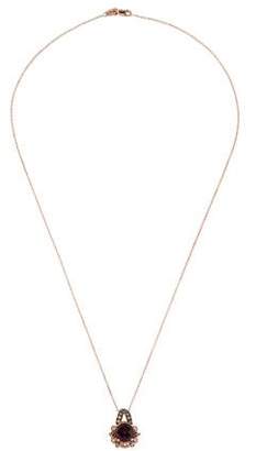 LeVian 14K Rhodolite & Diamond Pendant Necklace