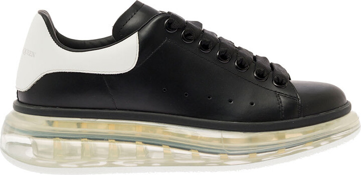 Alexander McQueen Oversized metallic leather sneakers - ShopStyle
