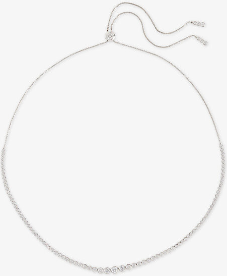 Carat London Womens Quentin Sterling-Silver and Cubic Zirconia Necklace
