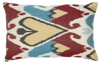 Les Ottomans - Ikat-print Silk Cushion - Red Multi