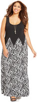 Thumbnail for your product : Love Squared Plus Size Sleeveless Zebra-Print Maxi Dress