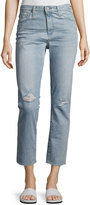 Thumbnail for your product : AG Jeans Isabelle High-Rise Straight Cropped Jeans, Blue